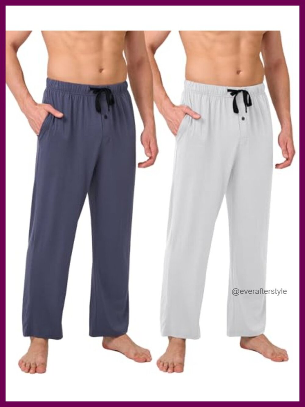 Mens Pajama Bottoms Lounge Pants Viscose Bamboo Spandex Blend with Pockets